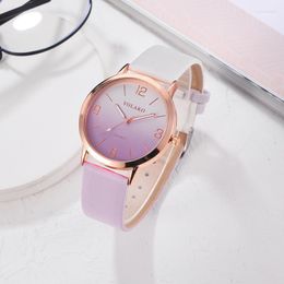 Wristwatches Women Watches Bracelet Set Flowers Ladies Watch Casual Leather Quartz Wristwatch Clock Gifts Relogio FemininoWristwatches Thun2