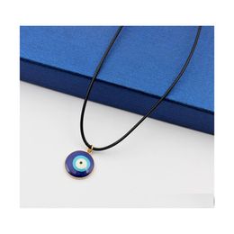 Pendant Necklaces Fashion Jewelry Evil Eye Necklace Blue Rope Chain Drop Delivery Pendants Dhrkn