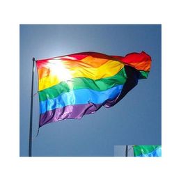 Banner Flags Rainbow Flag 3X5Ft 90X150Cm Lesbian Gay Pride Polyester Lgbt Colorf For Decoration 3 X 5Ft Drop Delivery Home Garden Fe Otbm1