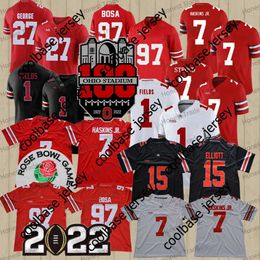 Custom Ohio State Buckeyes Bosa Football Jersey Elliott 7 C.J. Stroud 11 Jaxon Smith-Njigba Dobbins Fields Henderson NCAA College Mens Women