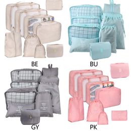 Storage Bags Set Of 9 Suitcase Travel Bag Organisers Waterproof Luggage For Clothes Shoes Cosmetics Camping TravelStorage