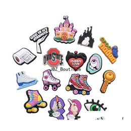 Shoe Parts Accessories Wholesale Ice Skating Croc Charms Charm With Buckle Clog Pins For Teens Girls Adt Drop Delivery Shoes Dhrwu