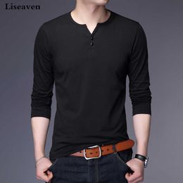 Men's T-Shirts Liseaven Tshirt Men Long Sleeve Basic T-Shirts Cotton Solid Color T Shirt Menswear Tees for Men Y2302