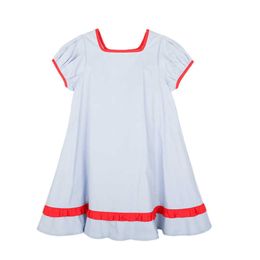 Girl's Girls Two Colour Patchwork Dress 2022 Kids Cotton New Summer Clothes Children Casual Dresses Fashion #6915 0131