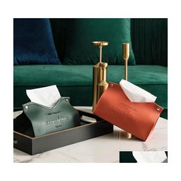 Tissue Boxes Napkins Leather Box Car Toilet Pum Home Living Room Decoration Bedroom Kitchen Desktop Nordic Large Storage Drop Deli Dhltw