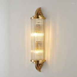 Wall Lamp Modern Crystal Golden Stainless Steel Simplicity Living Room Bedroom Bedside Background Store Decor LED Light