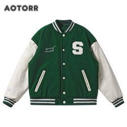 Mens Jackets Hip Hop Casual Baseball Coat Men American Letter Towel Embroidered Jacket Slim Fit Couple Uniform Bomber Top 230131