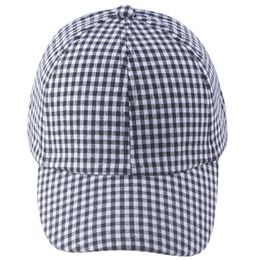 Ball Caps Women's Plaid Baseball Cap Checked Thin Fabric Summer Hat Black White Retro Style G230201