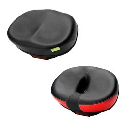 Bike Saddles No Nose Saddle Breathable Reflective Thickened Big Butt Bicycle Seat 0131