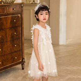 Girl's Girls Party Dress Summer New Sleeveless Children Princess Dresses Cute Kids Mesh Clothing Fashion #6837