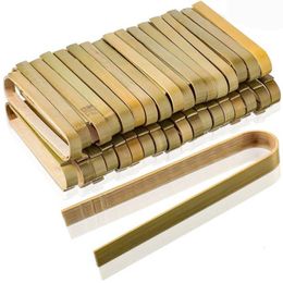 Bag Clips 80 Pcs Mini Bamboo Disposable Bread Tongs 4 Inch Toast Cooking Food Serving 230131