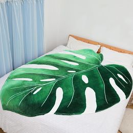 Blankets Creative Leaf Blanket Soft Flannel Warm Sofa Cover Nap Throw Winter Bedspread For Bed Cosy Beach Towel Camping Mat Manta