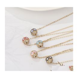 Pendant Necklaces Fashion Jewelry Evil Eye For Women Blue Eyes Bead Geometry Choker Chain Necklace Drop Delivery Pendants Dh2Df