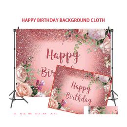 Party Decoration Pink Rose Gold Peony Flower Birthday Background Cloth Girl Po Drop Delivery Home Garden Festive Supplies Event Dhvbn