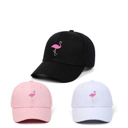 Ball Caps Flamingo Baseball Cap Hip Hop Embroidery Bird Dad Hat Outdoor Sports Snapback Hat Streetwear Hiphop Men Cap G230201