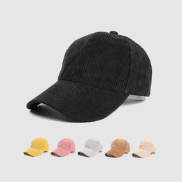 Ball Caps Corduroy Baseball Cap Men's And Women's Versatile Solid Colour Sunshade Cap Outdoor Cap Metal Buckle Adjustable For Men G230201