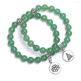 Strand Energy Natural Stone Bracelets Green Aventurine Crystal Beaded Protection Bracelet Healing Yoga Jewelry Meditation Female