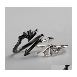 Band Rings Fashion Jewelry Demon Wings Ring Angle Couple Drop Delivery Dhlhy
