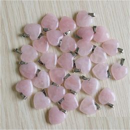 Charms Natural Stone 20Mm Heart Shape Rose Quartz Pendants Chakras Gem Fit Earrings Necklace Making Assorted Drop Delivery J Dhgarden Dhueq