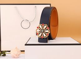 Belts Luxury designer belt classic solid color Flower belts for women designers Vintage Pin needle Buckle Beltss double-sided casual width 3.3cm size 100-125cm 4 colos