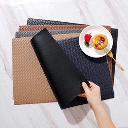 Table Mats & Pads Rectangle Placemat Heat Insulation Handmake Woven Leather Dinning Plate Mat Washable Non-slip Pad Home DecorMats MatsMats