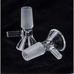 Smoking Pipes Clear Cylindrical 14Mm Male Glass Tobacco Bowls Pyrex Thick Bowl Dab Rig Percolater Bong Female Adapter Transparent Be Dhyhx