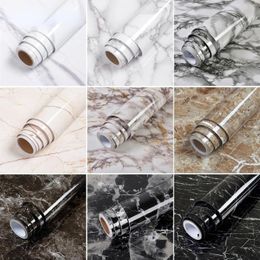 Wallpapers 50 Colors Self Adhesive Marble Wallpaper Peel And Stick Waterproof Bathroom Kitchen Cabinets Desktop Stickers Home Decor Film