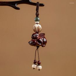 Keychains Small Leaf Red Sandalwood Keychain Key Chain Lifelike Ring Jewellery Gift For Men Women 1pcs
