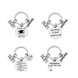 Key Rings 2021 Graduation Season Chain Keyring Stainless Steel Creative Positive Energy Gift Jewellery Accessories Drop Delivery Otiry