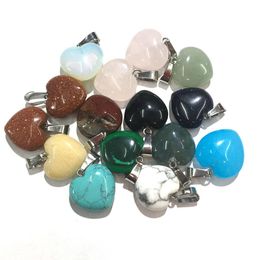 Charms Natural Stone Heart Chakras Pendant Rose Quartz Healing Reiki Crystal Finding For Diy Necklaces Women Fashion Jewellery Dhgarden Dh6On