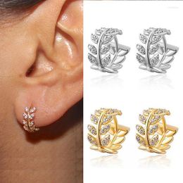 Hoop Earrings & Huggie Elegant Leaves For Women Girls Trendy Classic Style Gold Silver Earring Fashion Jewelry GiftsHoop Indu22