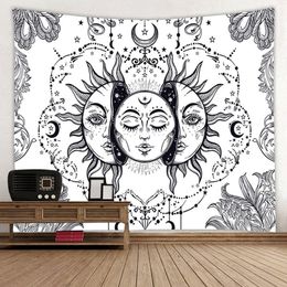 W150cm*L150cm Tapestries Sun Moon Star Polyester ground wool 3D digital printed tapestry living room bedroom decoration