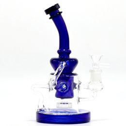 Recycler Glass Bong hookahs Percolator 9.2 Inch Water Pipe 14mm male Female Joint Oil Dab Rigs With Quartz Banger or Glass Bowl