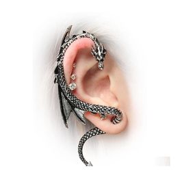 Ear Cuff Fashion Jewellery Vintage Punk Dragon Clip Single Piece Earhook Drop Delivery Earrings Dhyf7