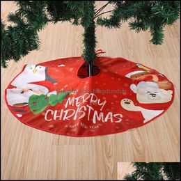 Christmas Decorations New Tree Skirt Creative And Beautifly Printed Brushed Burlap Treeskirt Party Supplies Drop Delivery Home Garde Dhn4S