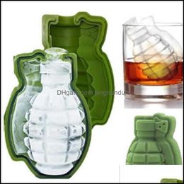 Ice Cream Tools 3D Grenade Shape Cube Mold Creative Maker Party Drinks Sile Trays Molds Kitchen Bar Tool Mens Gift Drop Delivery Hom Otnj7