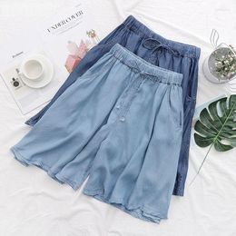 Women's Shorts Women High Waist Drawstring Elasticity Solid Ulzzang Leisure Thin Loose Streetwear Soft Short Simple Stylish