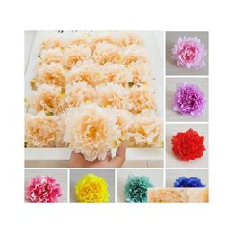 Decorative Flowers Wreaths Artificial Silk Peony Flower Heads Wedding Party Decoration Supplies Simation Fake Head Home Decoration Otvnt