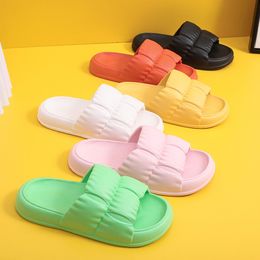 Slippers Rimocy Home Soft Sole Cloud Women Non Slip Platform Bathroom slides Woman Summer Thick Bottom Sandals Flip Flops 230201