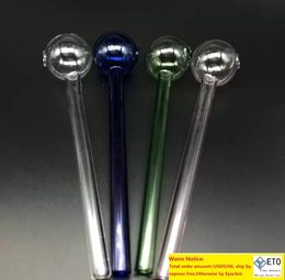 15CM XL Glass Oil Burner Pipe Clear Pink Blue Green Cheap Pyrex Glass Oil Burner Water Hand Pipes Smoking Tube