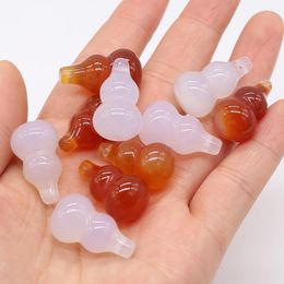 Charms Natural Stone Agate Gourd Luck Bead Pendant Hand-carved Red For Fashion Jewellery Making DIY Necklace Bracelet Amulet