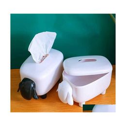 Tissue Boxes Napkins Sheep Shaped Box Home Decoration Accessories Mtifunctional Storage Nontoxic Pp Material Drop Delivery Garden Dhvma