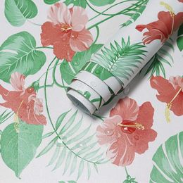 Wallpapers Peel And Stick Wallpaper Floral Contact Paper Tropical Red Flowers Self Adhesive Wall Stickers For Bedroom Home Decoration