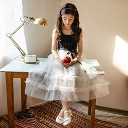 Girl's es Korean Style Teen Girls Sleeveless Summer New Mesh Spliced Princess Clothing Children Cake Dress #7210