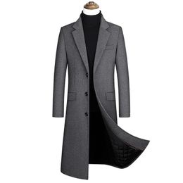 Men's Wool Blends Highquality Italian Style Highend Simple Elegant Fashion Business Casual Gentleman Slim Formal Coat Woolen Overalls 230201