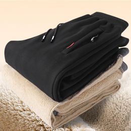 Men's Pants Winter Lamb Wool Thickened Warm Sportswear Casual Drawstring Jogging HighQuality Cotton 230131