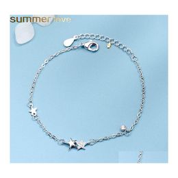 Charm Bracelets Trendy Crystal Star Bracelet For Women Lady Girls Beautif Jewellery Pentagram Fivepointed Chain Drop Delivery Otz9O