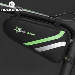 s ROCKBROS Waterproof MTB Road Frame Front Triangle Bike Tube Bag Large Capacity Bicycle Repair Tool Panniers 0201