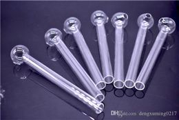 Top quality Glass oil burner pipe long big Smoking Handle Pipes smoking pipes High quality IN STOCK 15cm lenght hand smoking pipe