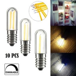 10pcs/Lots 1W 2W 4W Lamp COB Dimmable Bulbs Cold / Warm White 110V 220V Mini E14 E12 LED Fridge Freezer Filament Light